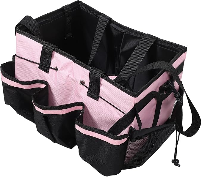 Large Capacity Portable Housekeeping Tote Bag with Adjustable Shoulder Strap and Handle, Oxford Cloth Cleaning Caddy with Detachable Divider and Multi Pocket Design for Hotels