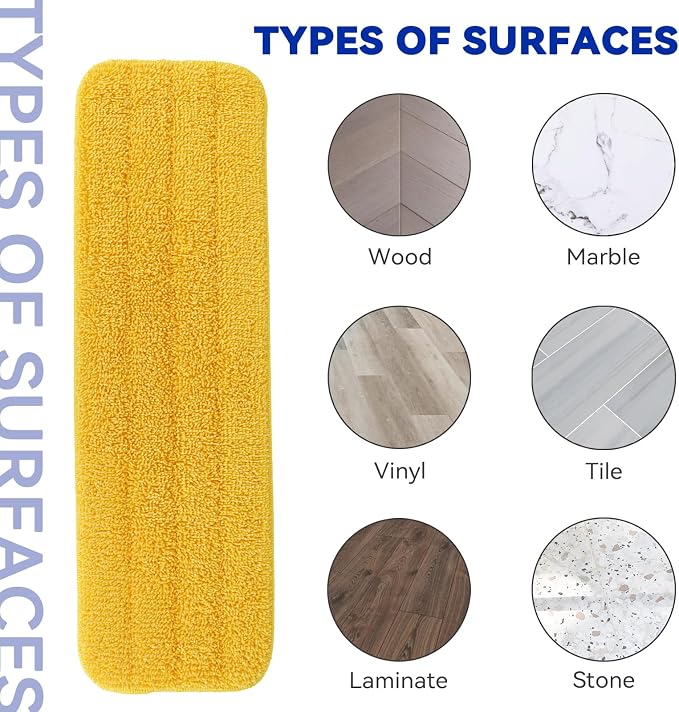 Replacement Mop Pads Fit for Rubbermaid Commercial 18" and 17" Mop - 10 Pack Wet & Dry Commercial Cleaning Reusable Refills Fit for Any Microfiber Flat System 18" and 17" (Colourful)