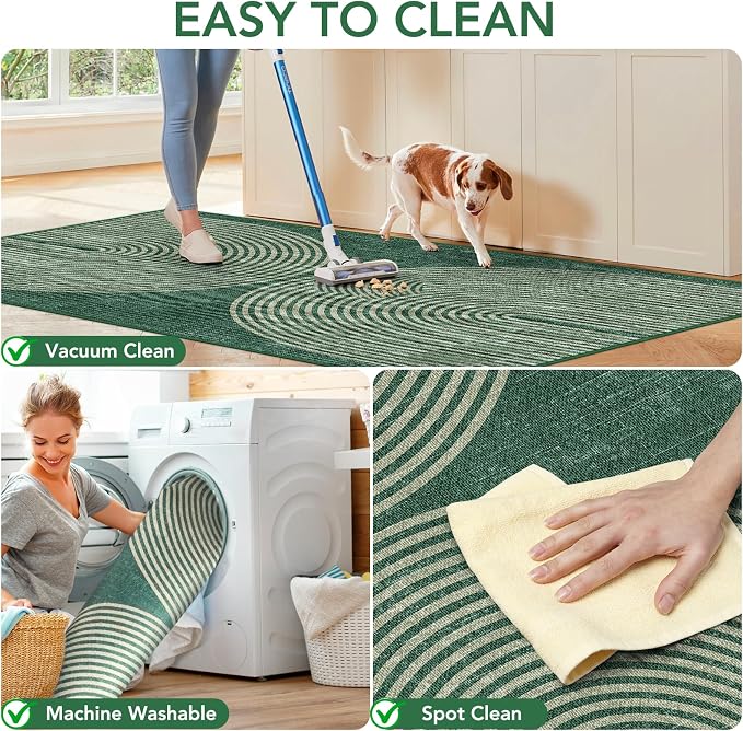 Office Chair Mat for Hardwood Floor&Tile Floor,48"X 60"-Geo Green | Heavy Duty Desk Chair Mat for Hard Floors,Under Desk Rug for Rolling Computer Chair,Anti Slip,Low Pile Carpet Floor