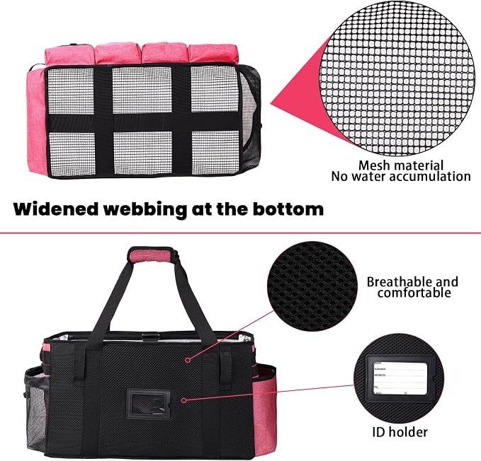 Extra large Cleaning Caddy Bag Built-in hard plastic Aluminum foil lining | Waterproof nylon, aluminum foil lining, quick-drain PVC mesh bottom, for housekeepers