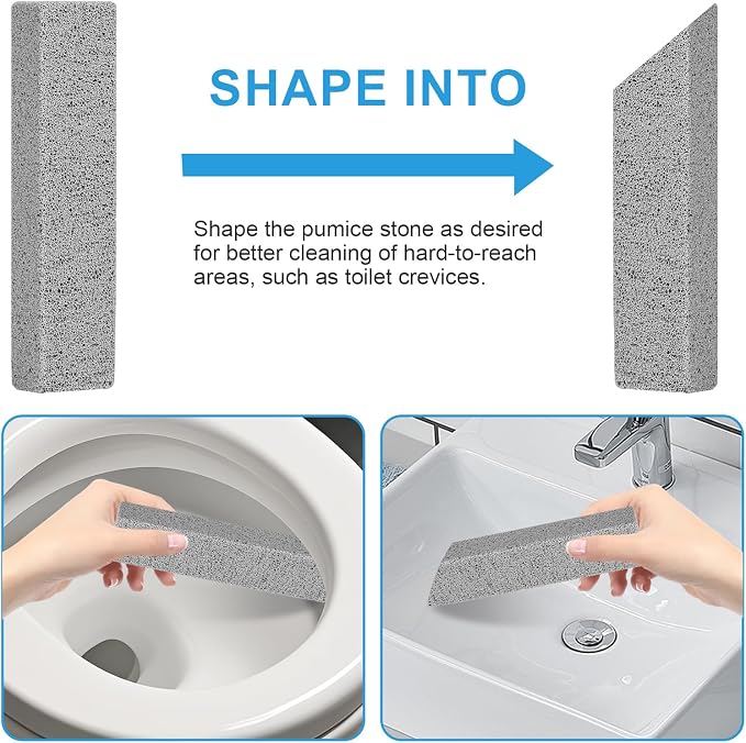 16 Packs Pumice Stone Toilet Bowl Cleaner, Pumice Stone for Cleaning, Powerfully Cleans Hard Water Rings, for Cleaning Toilets, Bathtubs, Grills, Swimming Pools, Sinks