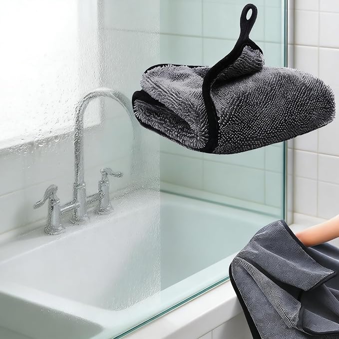 Shiny Shower Cleaning Cloth, Super Absorbent Bath Towels, Shower Doors Drying Towels, Streak Free Glass Window Car Mirror Microfiber Cleaning Cloths (1, 16"X24")