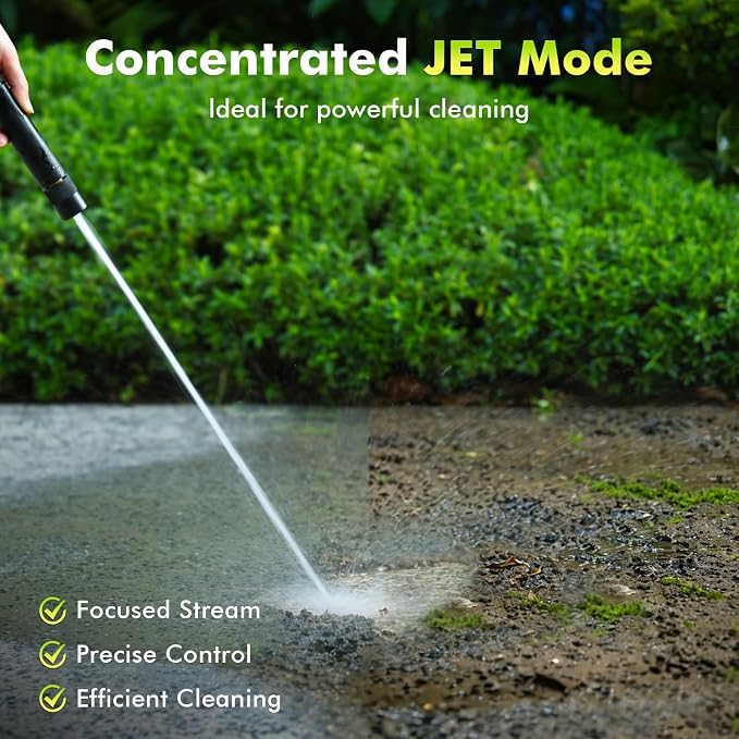 RESTMO High Pressure Metal Hose Nozzle, Adjustable Twist Water Hose Nozzle | Anti-Rust Coating, 7.87 Inches Heavy Duty All-Metal Hose Spray nozzle, 3 Spray Patterns, Ideal for Cleaning & Watering