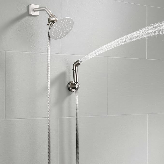 G-Promise Dog Shower Attachment with Flow Control | High Pressure, with Flow Control Lever, Extra Long Hose, Easy to Install, No-Drill Hook Mount