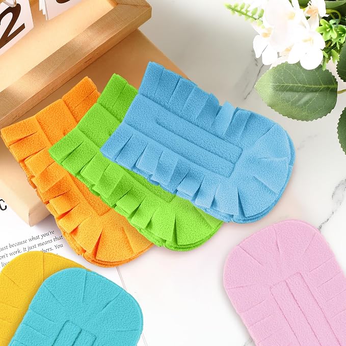 Zubebe 12 Pcs Reusable Duster Refills Fleece,Candy Color | Soft Polyester Fiber Flat Duster Refill Multi Surface Washable Cleaning Pad Tools for Home, Blinds, Car, Pet, Furniture, Fans