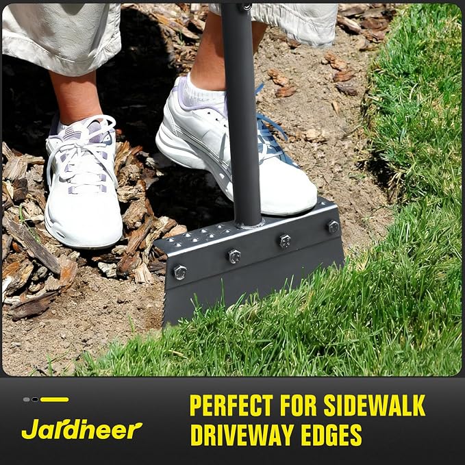 Flat Shovel Floor Scraper, Edging Tool for Landscaping and Weeding | 60" Long Handle Garden Cleaning Shovel, Metal Sharp Blade and Foot Pedal, Weed & Moss Removal for Driveway, Sidewalk, Yard