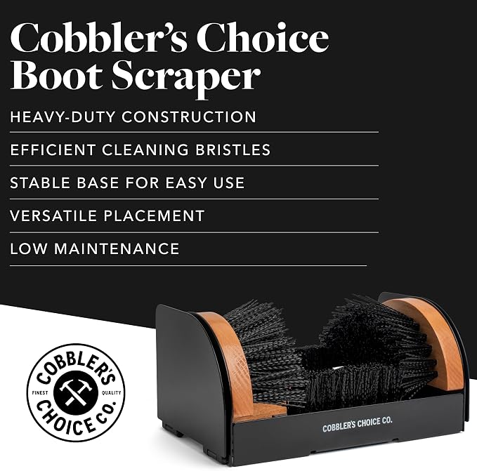 Cobbler's Choice Boot Scraper - Outdoor Shoe Scrubber Cleaner Brush - Weather Industrial - Heavy Duty