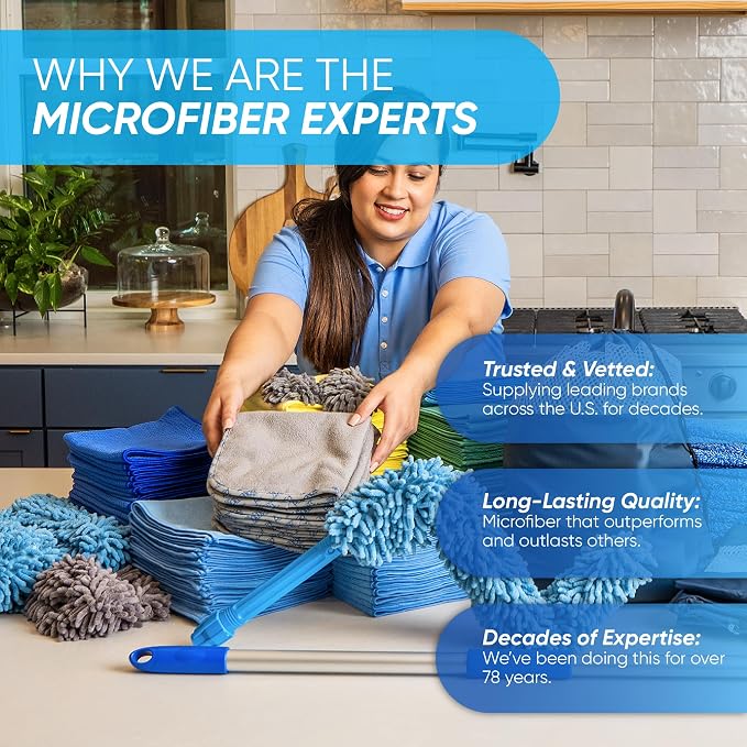 Microfiber Wholesale 16" x 16" All Purpose Towels - 50 Pack - Reusable Wash Cloths, Dust, Kitchen, Car, Shop Rags for Cleaning (Green)