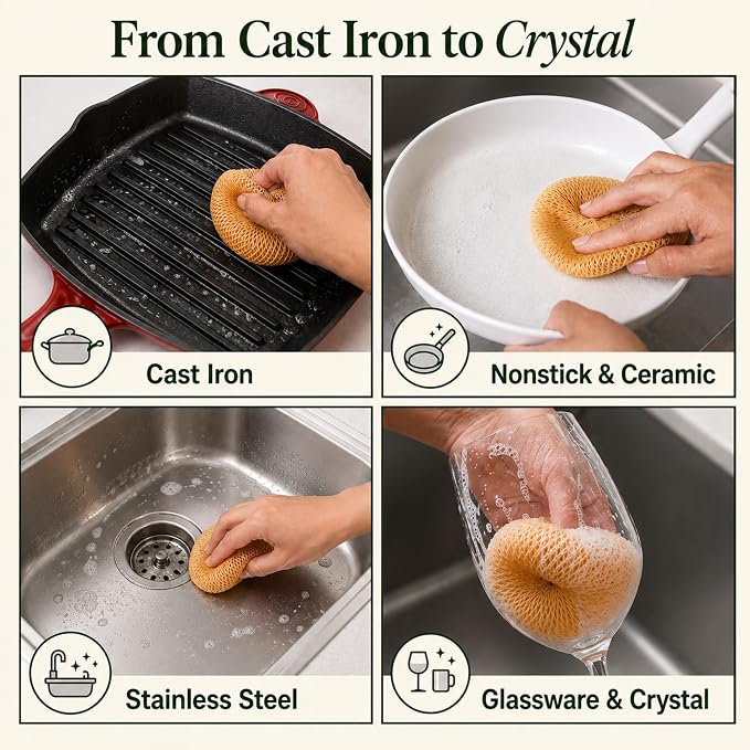 Reusable Kitchen Scrubbers for Dishes– Breezi Layered Mesh Dish Cloth, 3-Pack, Non-Scratch, Multi-Purpose, Fast-Drying, Odor-Free, Scrubbies. Kitchen Sponges, Sponges Kitchen, Dish Sponge Alternative