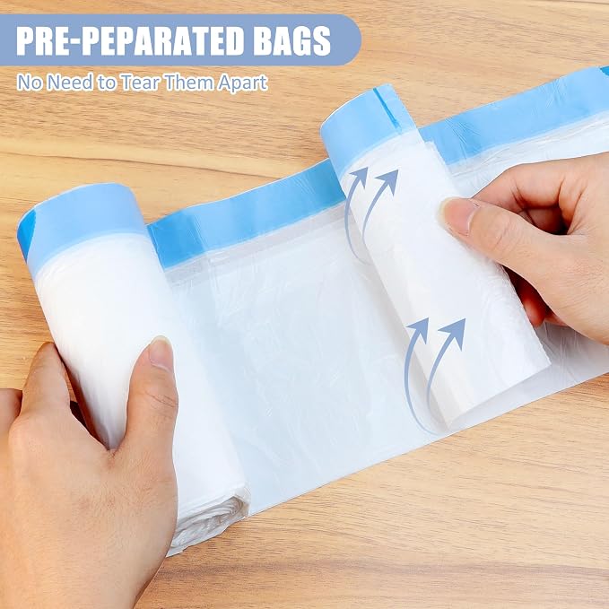 132 Count Small Trash Bags, 4 Gallon Drawstring Garbage Bags, Bathroom Wastebasket Liners, Tear-Free Plastic Bags for Toilet Home Office and Bedroom (White)