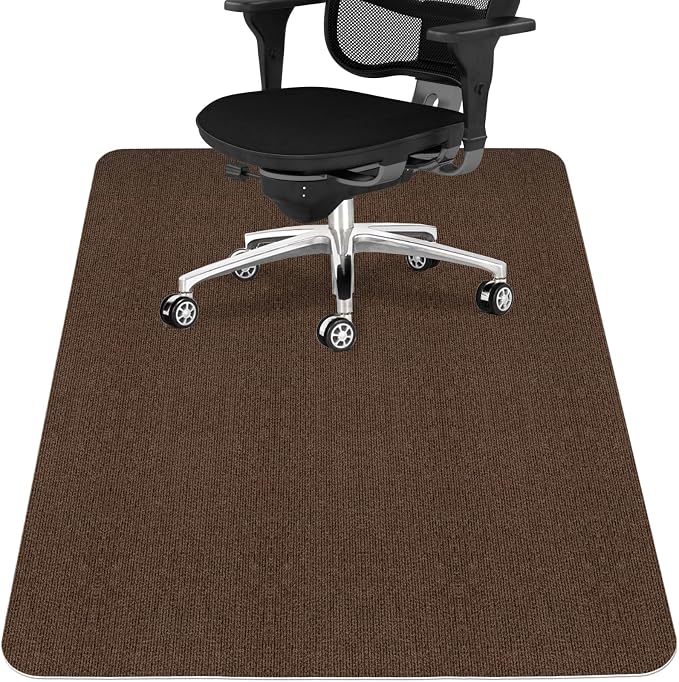 Sycoodeal Office Chair Mat for Hardwood Floor,Office Computer Gaming Chair Mat for Tile Floor,Large Floor Protector Rug,Anti-Slip,Easy to Clean,Coffee(55"x36")