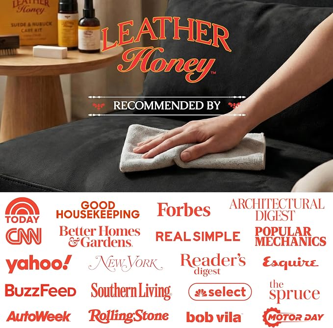 Leather Honey Lint-Free Application Cloth: Microfiber Cloth for Use with Leather Conditioner and Cleaner. Made in The USA Since 1968 (Pack of 2)