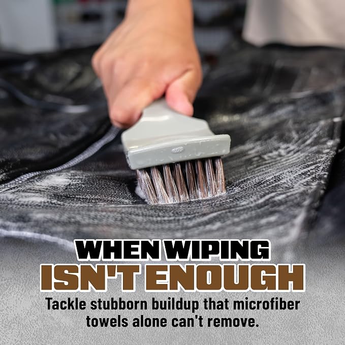 Chemical Guys, Nifty Leather Detailing Brush, Synthetic Horse Hair | Safe on genuine, synthetic, vegan, colored leather, angled head keeps hands clean, pairs with Chemical Guys Leather Cleaner