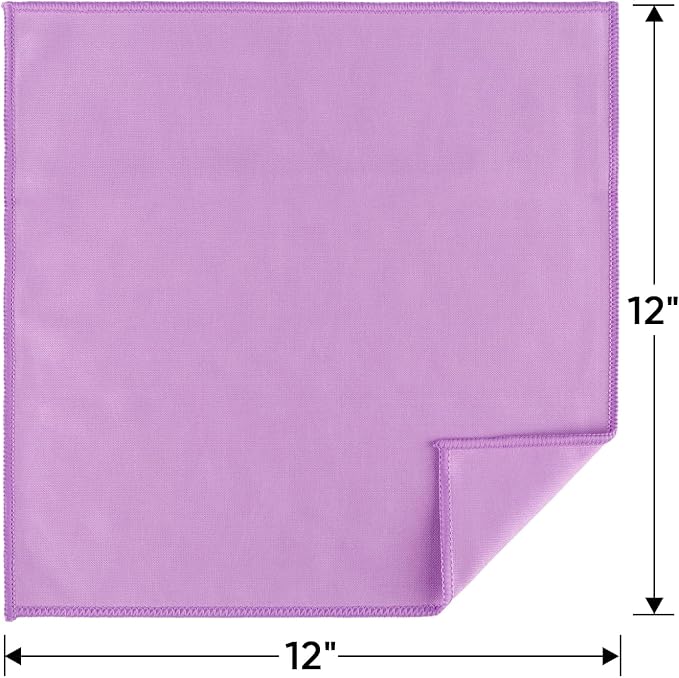 HOMEXCEL Glass Cleaning Cloths 12PK, Streak Free Towel for Windows, 12x12in | Lint Free&Reusable Microfiber Cleaning Cloth for Mirrors, Screens, Glasses, Stainless Steel, Purple
