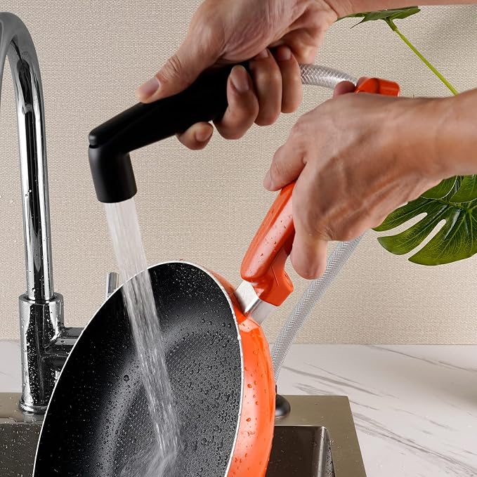 Universal Kitchen Sink Side Sprayer Head Replacement, Matteblack | NSF/ANSI/CAN 372 Certified, Sink Spray Attachment Compatible with Delta/Moen/Kohler and OEM Brand, Pull Out Sink Faucet Head
