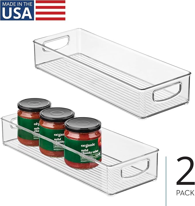 iDesign Slim Extra Long Clear Storage Bin, 4-Pack