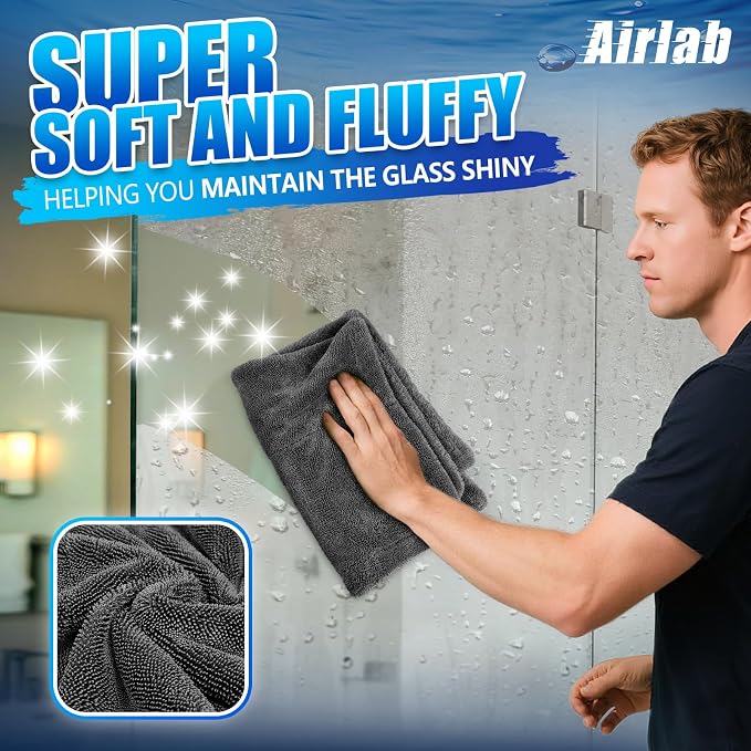 Airlab Microfiber Towels Cars Wash Drying Cleaning Cloth, Dark Grey | Thick Plush Auto Detailing Super Absorbent for Interior & Exterior Lint Free, Streak Free, 24 x 16 Inch, Pack of 1