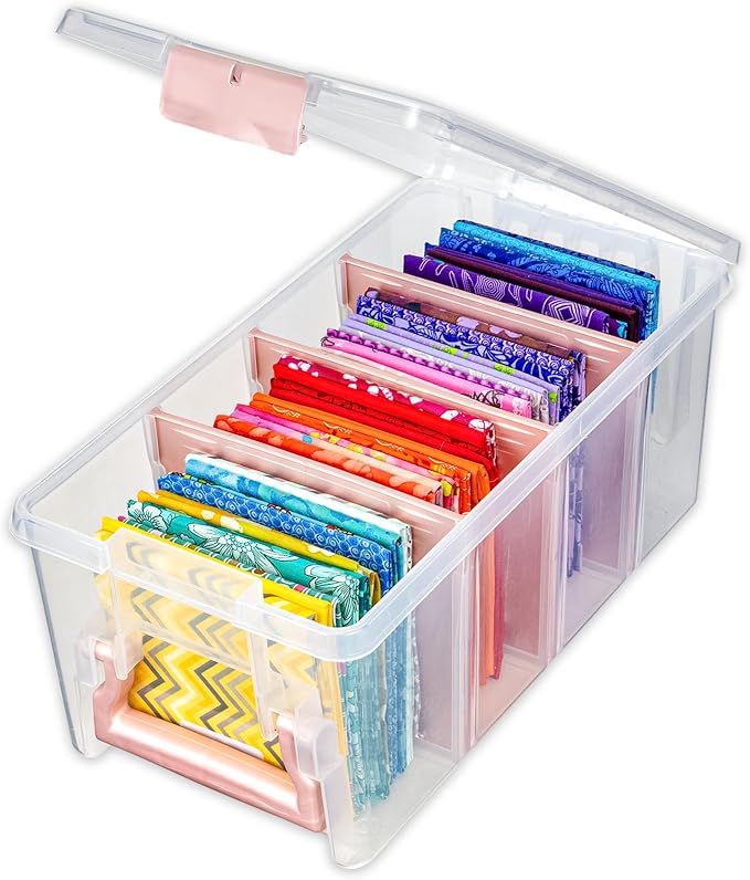 ArtBin Semi Satchel Portable Craft Organizer with 3 Dividers - Clear Plastic Storage Case for Art & Craft Supplies | 3 Removable Dividers, 15.2 x 8 x 6.2 Inches, Secure Latches, Carry Handle, Clear Durable Polypropylene