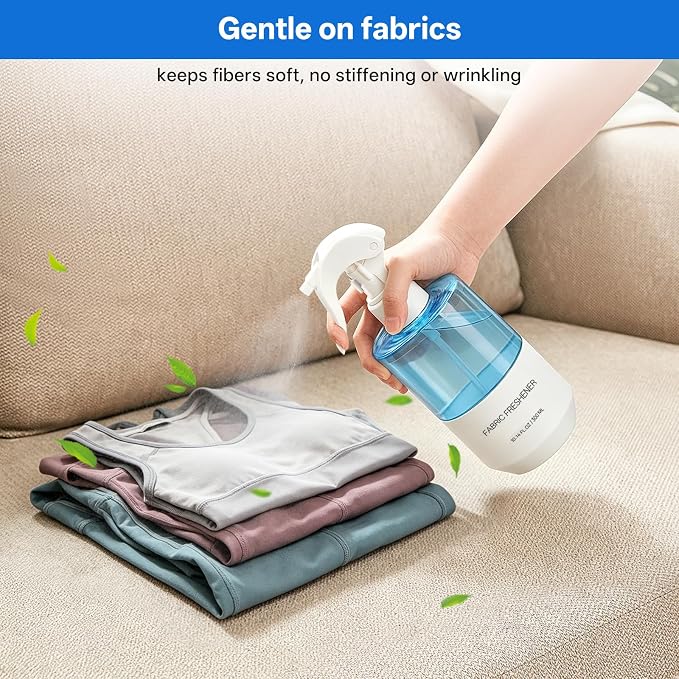 Odor Eliminator Fabric Spray Air Freshener, Long-Lasting Fresh Scent | Clothes & Room Deodorizer, Linen Spray, for Couches, Carpets & Bedding, Alcohol-Free, Safe for Kids & Pets, 10.14 OZ, 2-PK