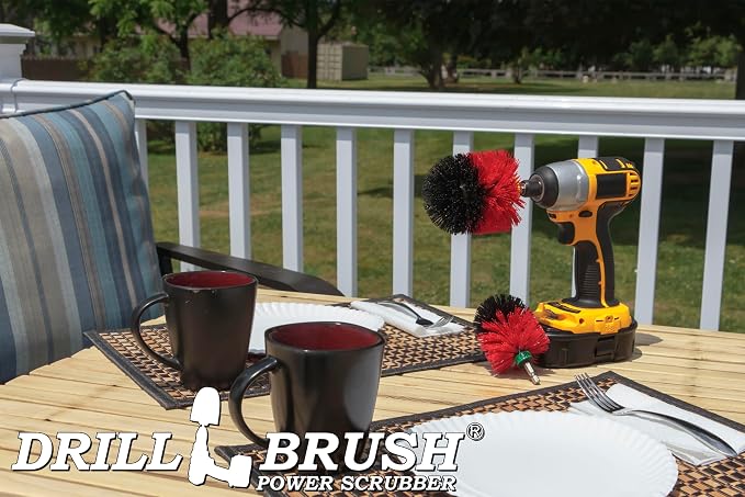 Bird Bath Cleaning Brush - Concrete Cleaning Brushes - Brick Brush | Outdoor Cleaning Supplies - Garden and Statue Cleaning Brush Set - Patio and Deck Scrubbing Tools - Stone Stain Removing Tool