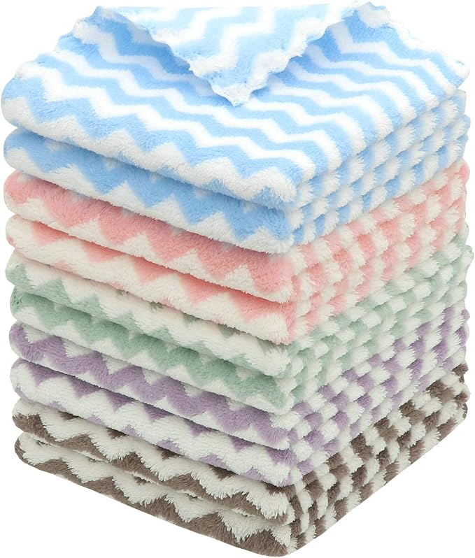 Microfiber Cleaning Cloth, 10 Pack Microfiber Rags,12”x12”,Mix Color | Lint Free Dish Cleaning Cloths, Fast Drying Dish Rags For Cleaning, Absorbent Soft Washcloths