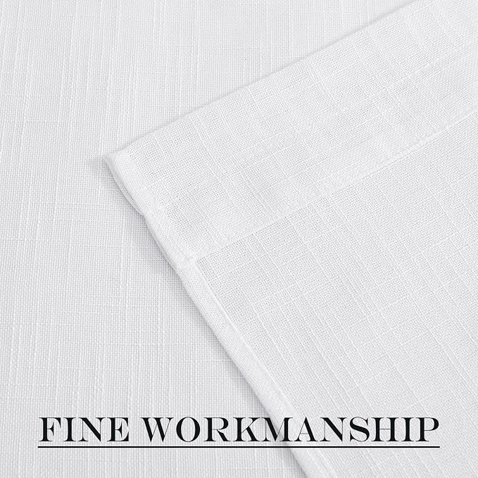NICETOWN French Door Curtain Panel Linen Look Classroom Window Shade | Sidelight Filtering 72 Inches White Sheer Curtains for Front Doors with Tieback, 36 Inches Wide, Sold in 1 PC