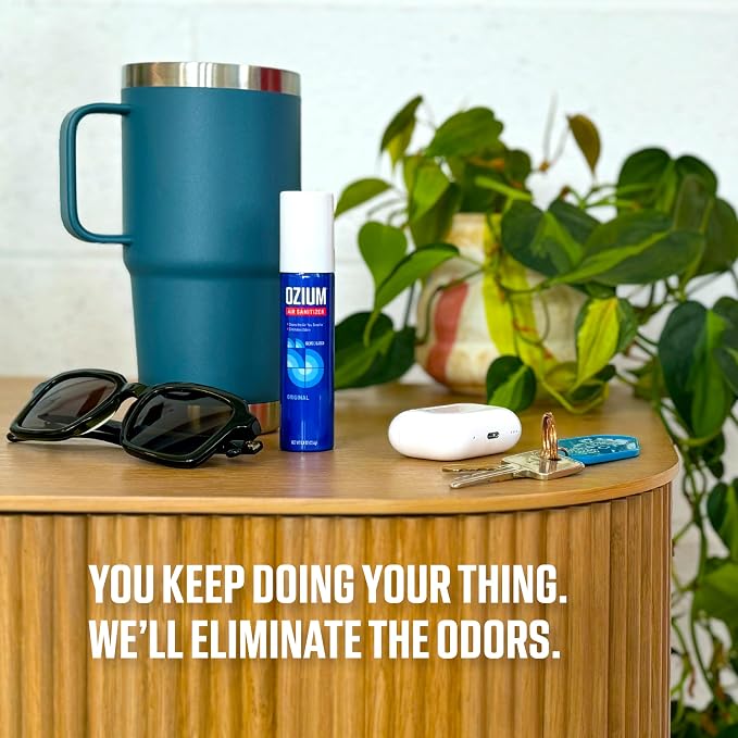 Ozium 0.8 Oz. Air Sanitizer and Odor Eliminator Spray | For Homes, Cars, Offices and More, Original Scent, Pack of 6