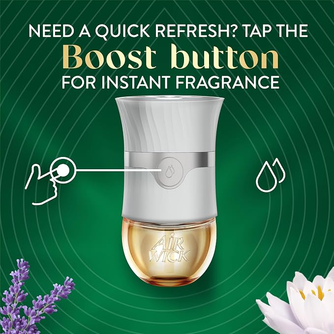 Air Wick Plug-In Scented Oil Refills, 4 Count, Lavender & Waterlily, Air Freshener, Essential Oils