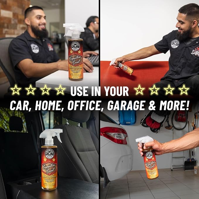 Chemical Guys AIR_069_1602 Signature Scent Premium Air Freshener and Odor Eliminator, Long-Lasting Scent, Great for Cars, Trucks, SUVs, RVs & More, 16 oz (2 Pack) | Smell of Success signature scent refreshes interiors while neutralizing odors, adjustab...