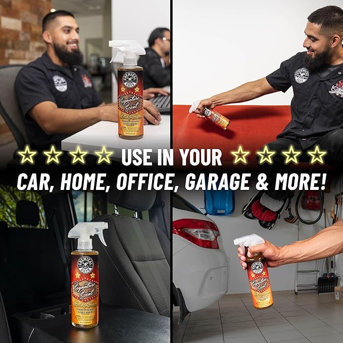 Chemical Guys, Signature Scent Air Freshener & Odor Neutralizer, 4 oz, 3 Pk | Crisp Signature scent refreshes interiors while neutralizing odors, adjustable spray, three per pack