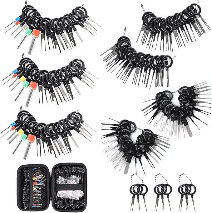 Kikerike Terminal Removal Tool Kit 139 Pcs Depinning Tool Electrical Connector Pin Removal Tool Kit Pin Extractor Tool Set Wire Terminal Release Tool for Automotive Car Household Devices