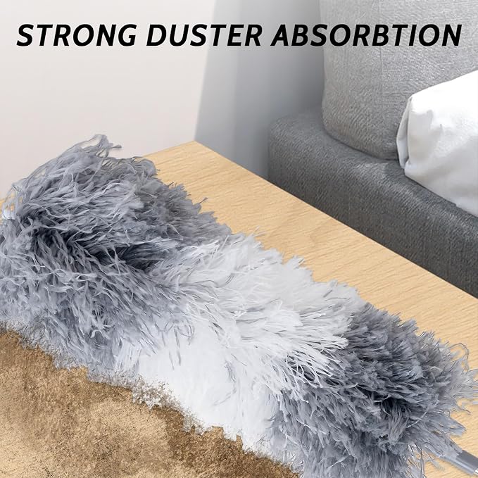 Ceiling Fan Cleaner Duster,Extendable High Duster with 2m Retractable Pole and Washable Microfiber Heads, Ideal for Home and Commercial Cleaning in Hard-to-Reach Areas (6)