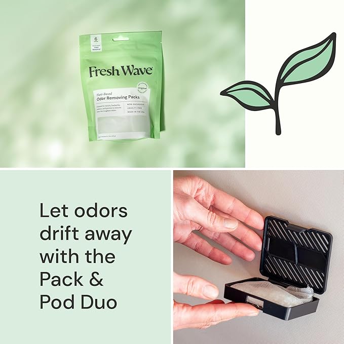 Fresh Wave Odor Removing Litter Box Bundle: (2) 7 oz. Litter Box Gels, (1) 6ct Original Packs and Pod Combo