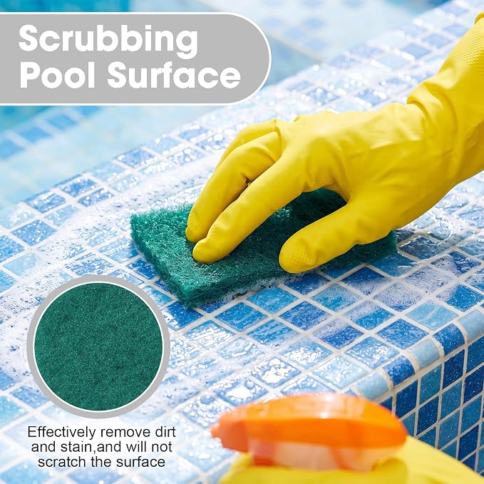 Eccliy 40 Pcs Non Scratch Scrubbing Pad Reusable Kitchen Dish Scrubber Scouring Sponge Pads Multi Purpose for Kitchen Household Cleaning Supplies, 10 x 4 Inch (Green)