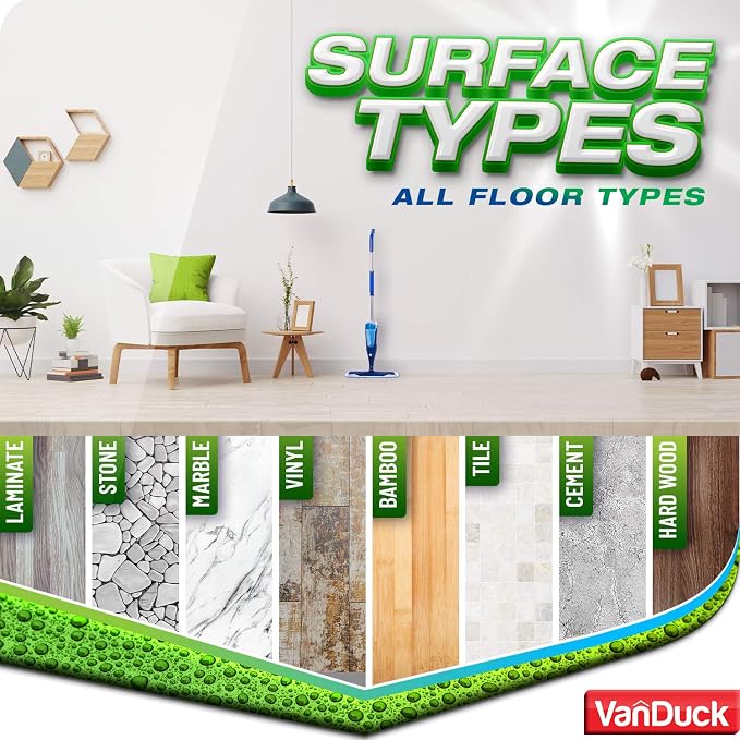 VanDuck Microfiber Cleaning Pads Compatible with Bona Mops 18 Inch (6-Pack) | Hardwood floor cleaning pads, mop replacement pads, washable reusable refills