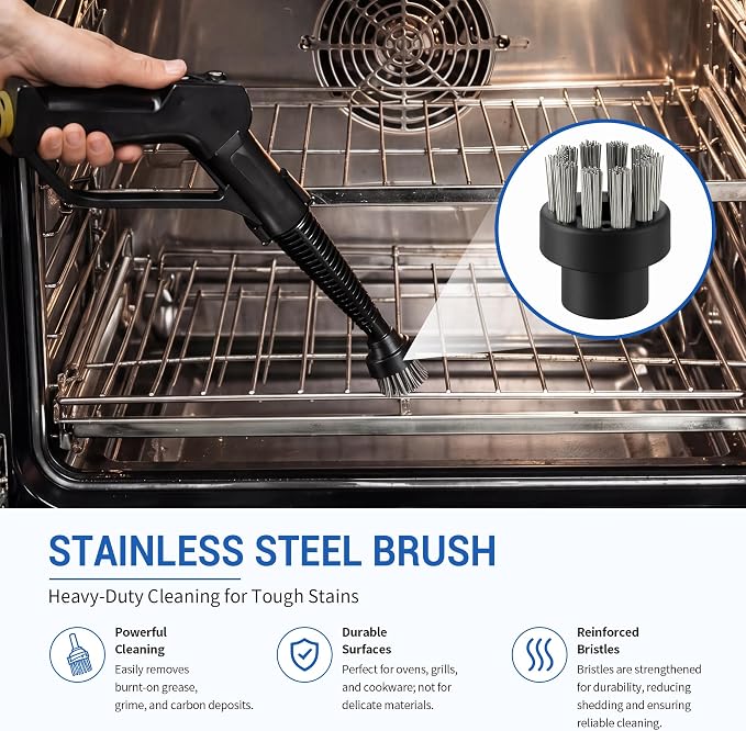 16 Pack Small Brushes Compatible with Dupray Steam Cleaner Accessories with Brushes, Steam Cleaner Attachments for Grout, Tile, Oven, BBQ (Assorted)