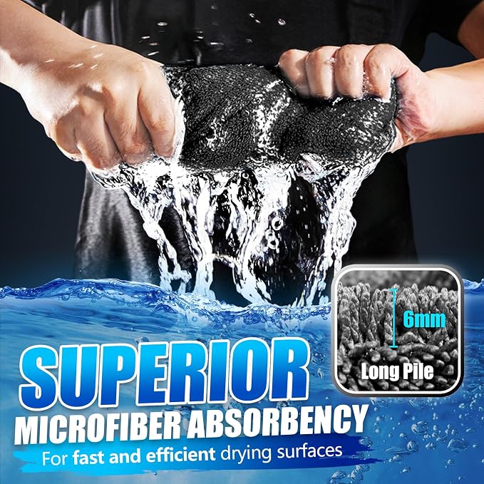 Airlab Microfiber Towels Cars Wash Drying Cleaning Cloth, Dark Grey | Thick Plush Auto Detailing Super Absorbent for Interior & Exterior Lint Free, Streak Free, 24 x 16 Inch, Pack of 1