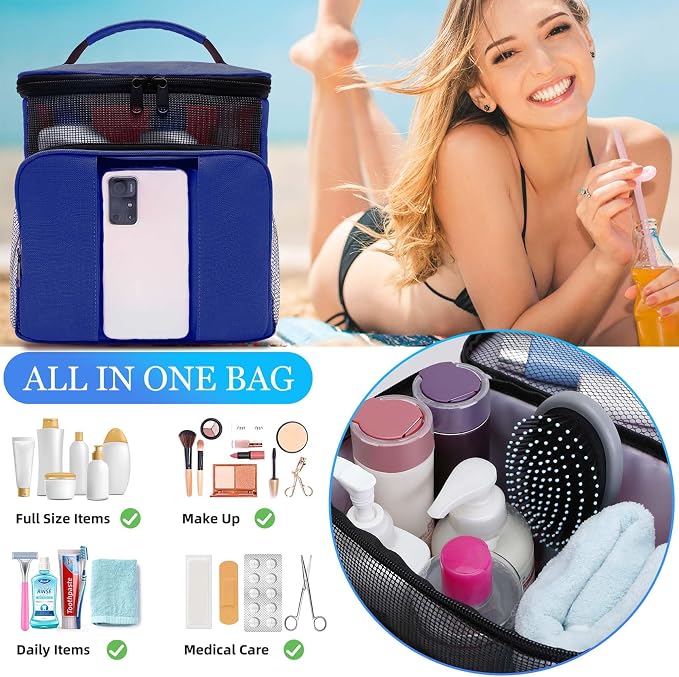 Dorm Room Essentials for College Students Girls Boys Guys, Shower Caddy | Travel Essentials Hanging Toiletry Bags for Traveling Women Men,Mesh Shower Caddies Portable for Camping,Gifts for Christmas