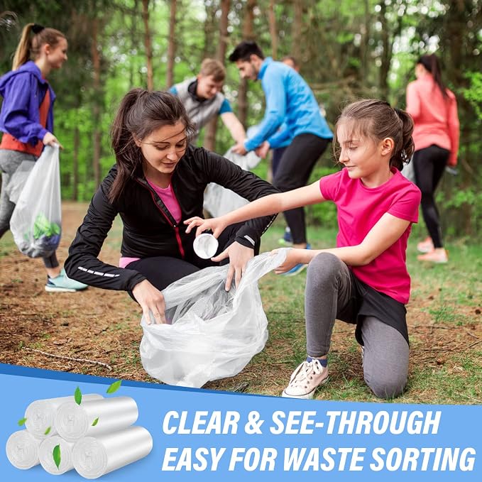 Small Trash Bags, Magesh 1.2 Gallon Trash Bags/Garbage Bags, Strong Wastebasket Liners for Bathroom Bedroom Office Trash Can, 200 Counts