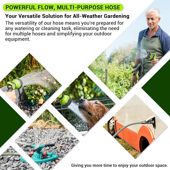 75 FT Heavy Duty Garden Hose, 1/2 ID x 75FT Durable Outdoor Water Hose | Non-Expandable, Lightweight, Leak-Free, Swivel Fittings, Kink-Free, 75 Feet Flexible Hose Pipe for Large Yards & Driveways