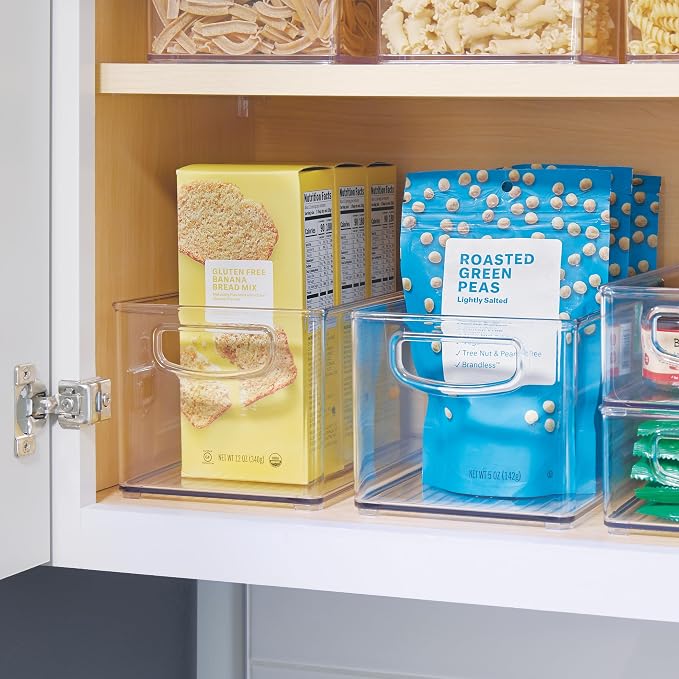 iDesign Stackable Clear Plastic Bin, 6-Pack | Kitchen Organizers and Storage, For Fridge and Pantry
