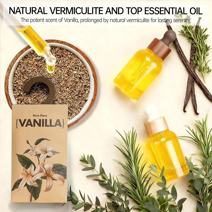 12 Packs Vanilla Potpourri Scented Sachets for Drawers and Closets，Hanging Paper Air Fresheners for Clothes Long Lasting Fragrance