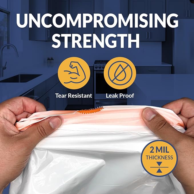 Reli. 18 Gallon Compactor Bags for Kitchen | 60 Pack, Heavy Duty Trash Bags | Leak-proof, Tear-Resistant | Fits Kitchen Aid Whirlpool GE, No-slip drawstring, 24 x 24", White
