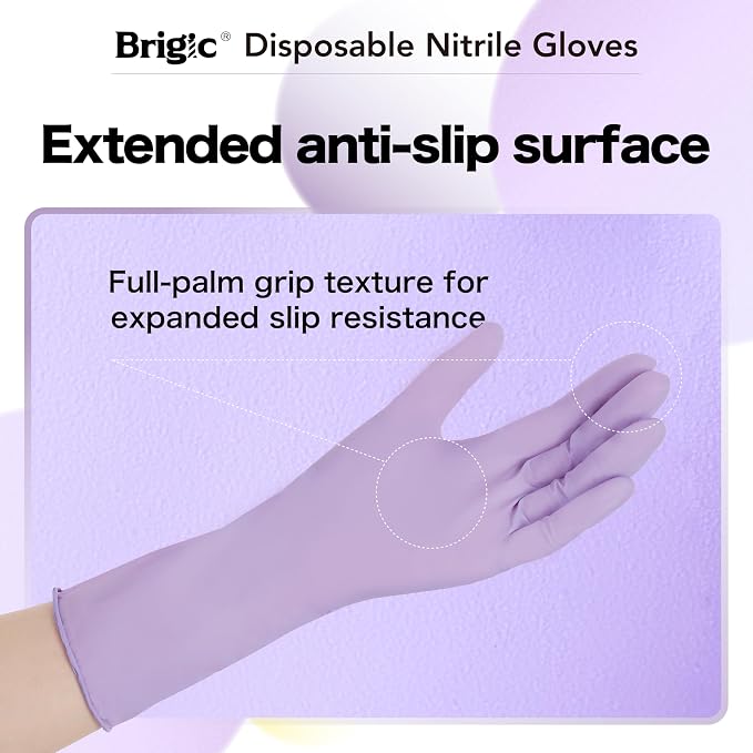12 Inch Long Cuff Nitrile Gloves, Disposable Gloves | Extended Coverage • Textured Grip • Tear Resistant Protection
