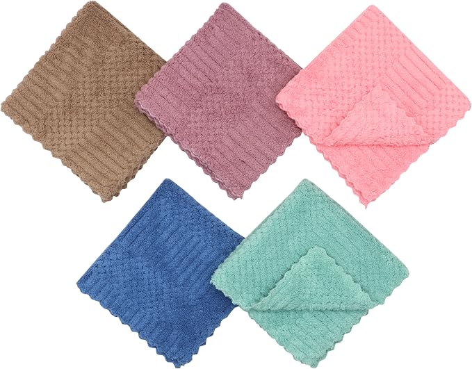 Microfiber Cleaning Cloth, 10 Pack Microfiber Rags,12”x12”,Mix Color | Lint Free Dish Cleaning Cloths, Fast Drying Dish Rags For Cleaning, Absorbent Washcloths