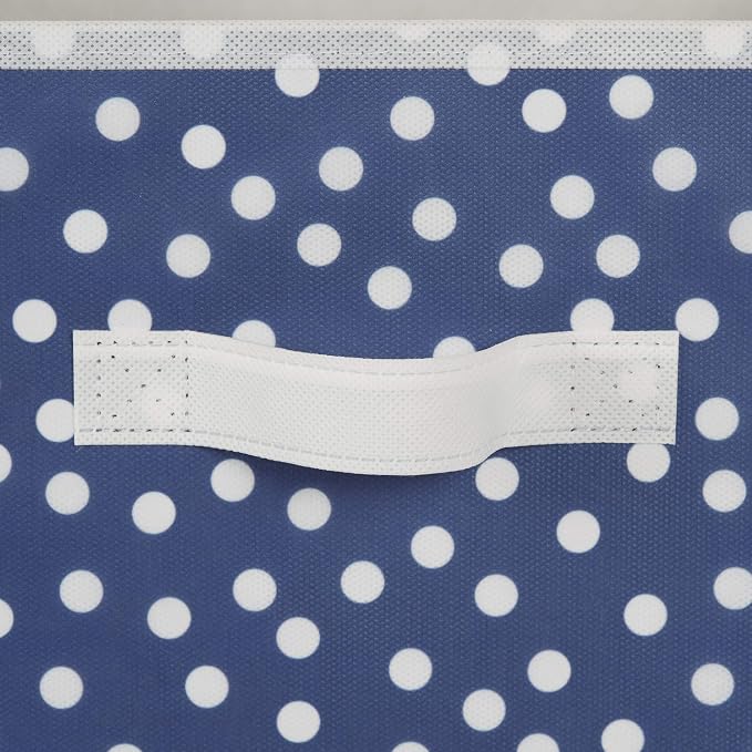 DII Woven Polyester Storage Bin, Polka Dot, French Blue, Small Set of 4