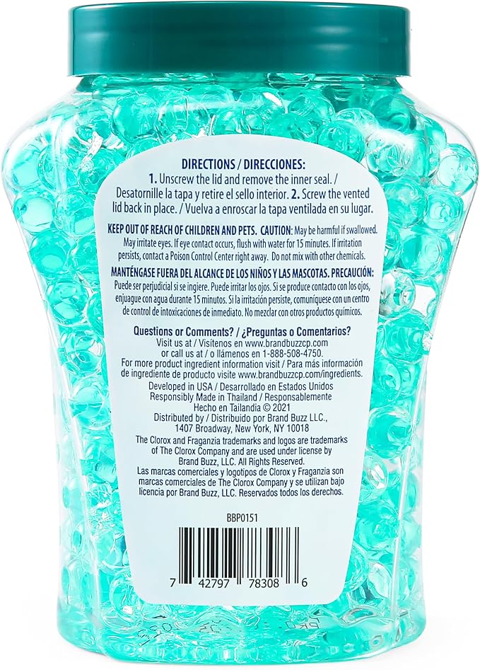 Clorox Fraganzia Air Freshener Twin Pack, Island Orchid Scent, 24 Fl Oz | Gel bead formula, long-lasting scent, no spray or mess, home car and office use