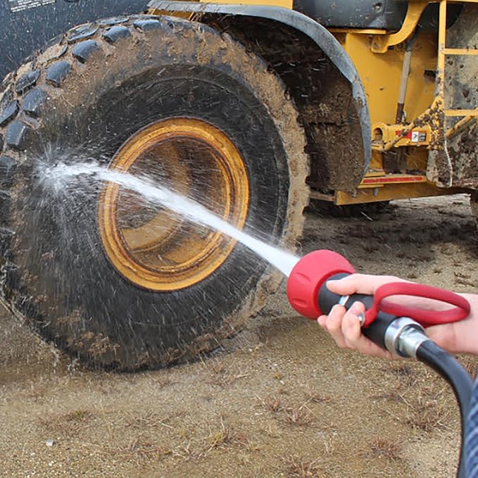 Gilmour Pro Twist Hose Nozzle, Fireman Hose Nozzle for Cleaning and Watering, Heavy Duty Garden Hose Nozzle with Adjustable Spray Pattern, Red | Fireman Hose Nozzle for Cleaning and Watering, Heavy Duty Garden Hose Nozzle with Adjustable Spray Pattern,...