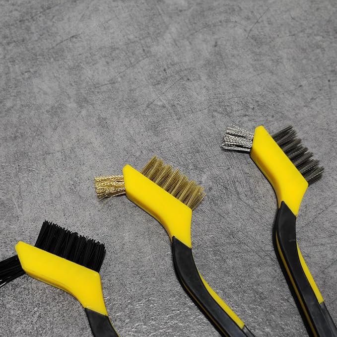 ALLWAY AMB 3-Piece Soft-Grip Mini Stripper Brush Set | Remove Rust, Paint Corrosion, and More