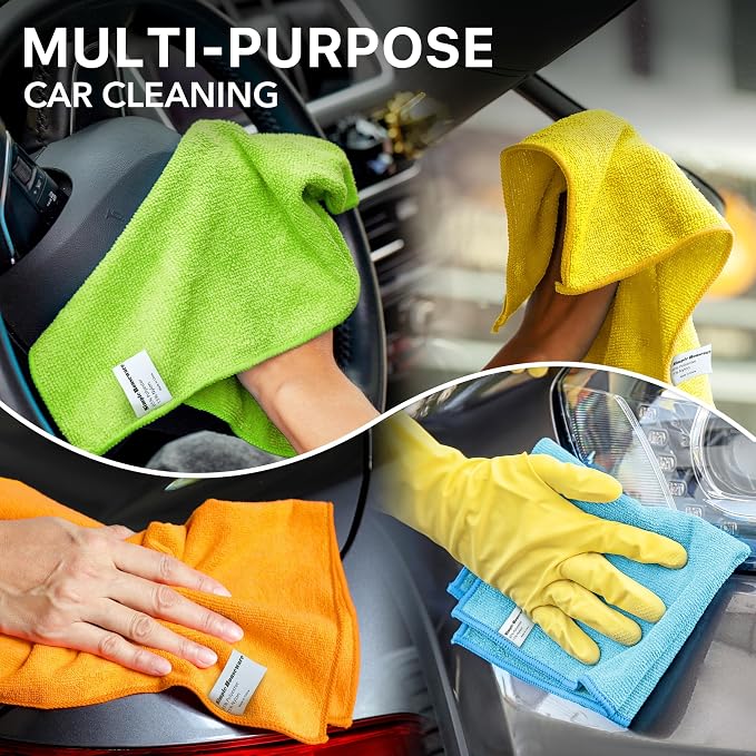 Simple Houseware 12" x 12" Microfiber Cleaning Cloth 50 Pack, 4 Colors